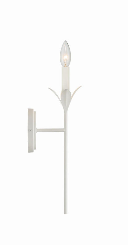 Crystorama Broche Wall Sconce - Matte White 21"H