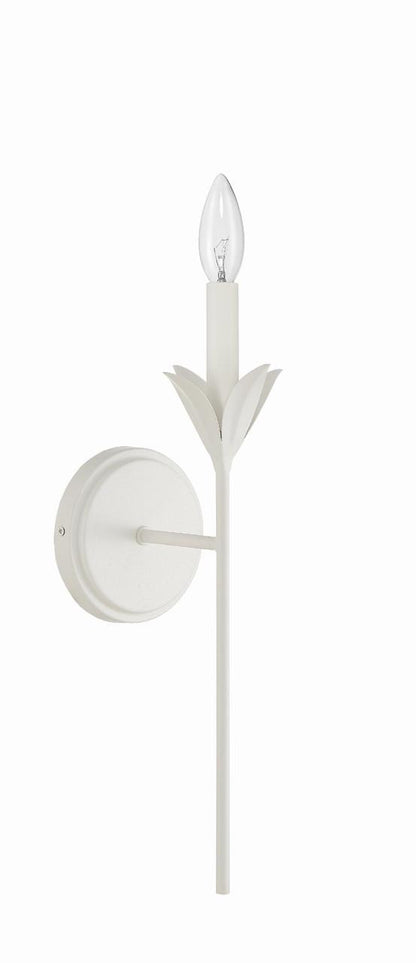 Crystorama Broche Wall Sconce - Matte White 21"H