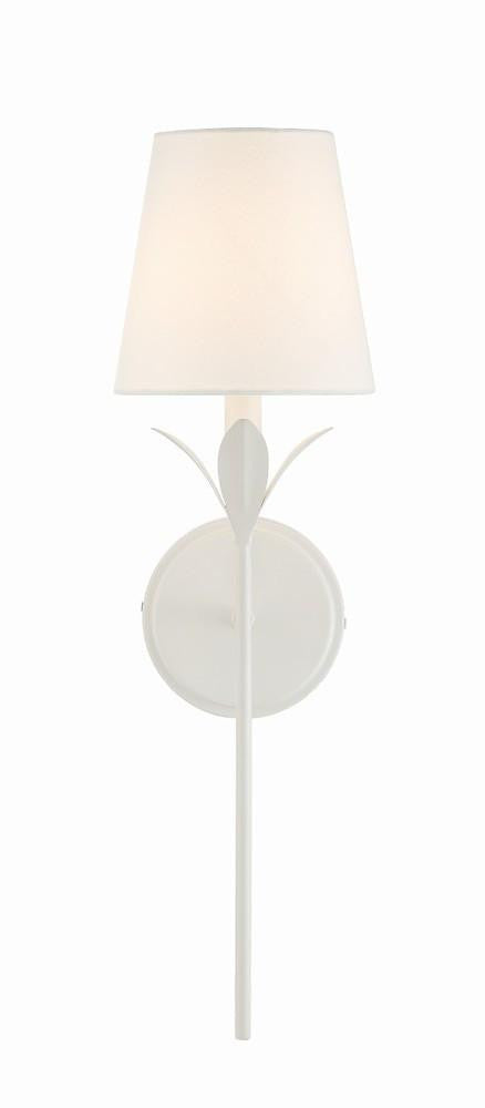 Crystorama Broche Wall Sconce - Matte White 21"H
