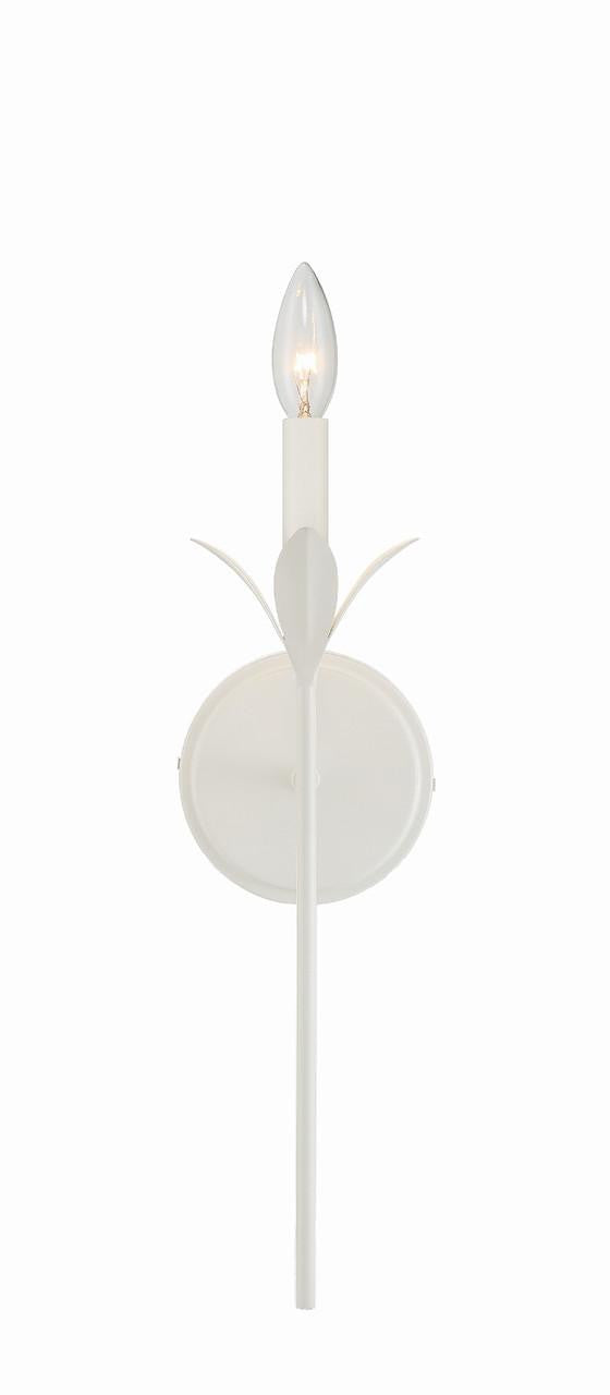 Crystorama Broche Wall Sconce - Matte White 21"H