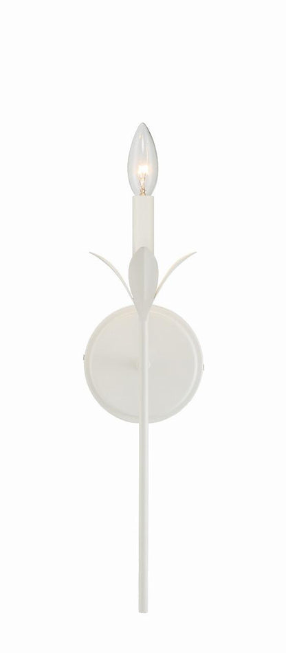 Crystorama Broche Wall Sconce - Matte White 21"H