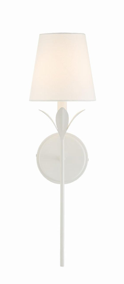Crystorama Broche Wall Sconce - Matte White 21"H