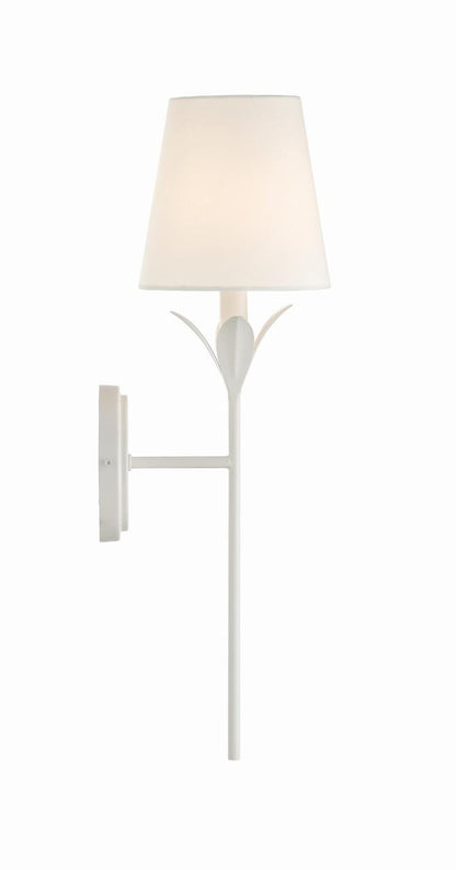 Crystorama Broche Wall Sconce - Matte White 21"H