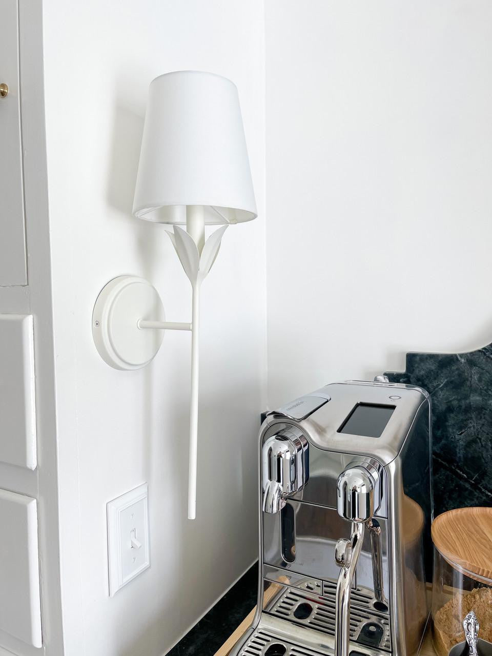 Crystorama Broche Wall Sconce - Matte White 21"H