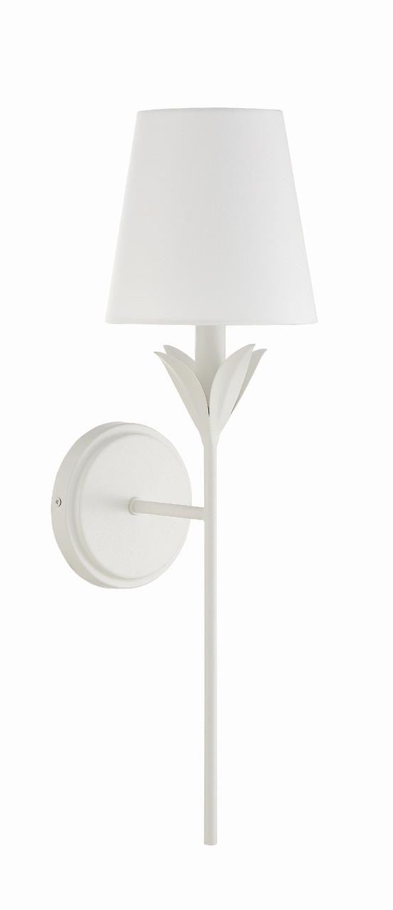 Crystorama Broche Wall Sconce - Matte White 21"H