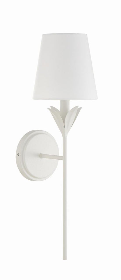 Crystorama Broche Wall Sconce - Matte White 21"H