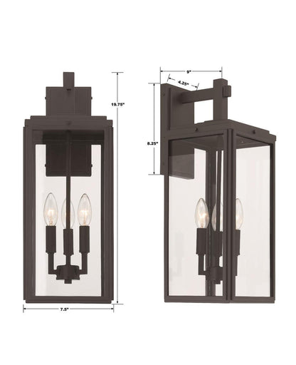 Crystorama Byron Wall Sconce - Matte Black 19.75"H