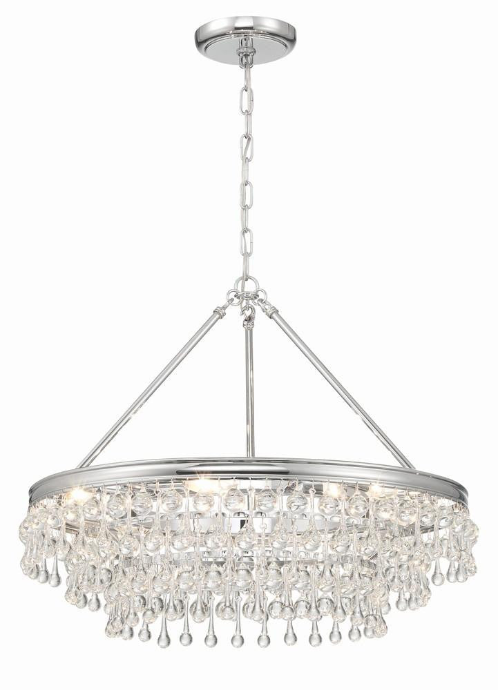 Crystorama Calypso 6 Light Chandelier Polished Chrome