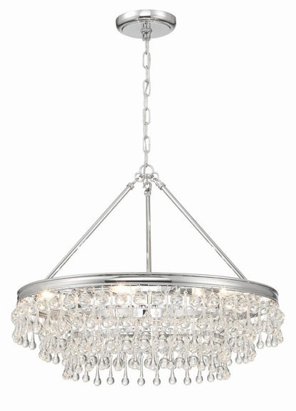 Crystorama Calypso 6 Light Chandelier Polished Chrome