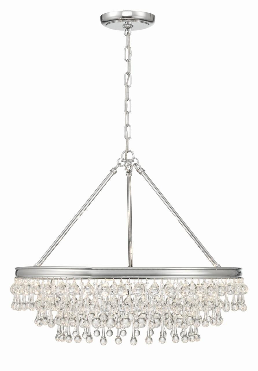 Crystorama Calypso 6 Light Chandelier Matte Black