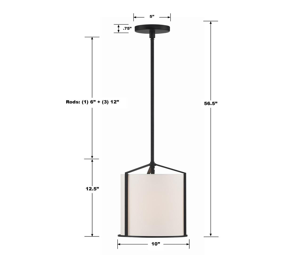 Crystorama Carlyn Semi Flush Mount Black