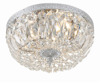 Crystorama Ceiling Mount 3 Light Flush Mount - Polished Chrome, Clear Italian 6.5"H