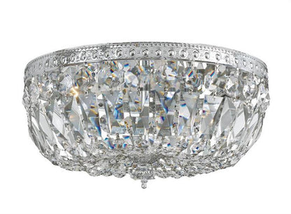 Crystorama Ceiling Mount 3 Light Flush Mount - Polished Chrome, Clear Italian 6.5"H