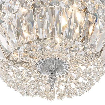 Crystorama Ceiling Mount 3 Light Flush Mount - Polished Chrome, Clear Italian 6.5"H