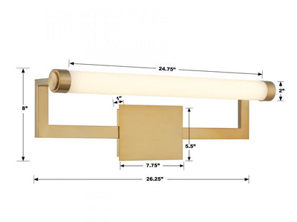Crystorama Clinton Bathroom Vanity - Vibrant Gold 8"H
