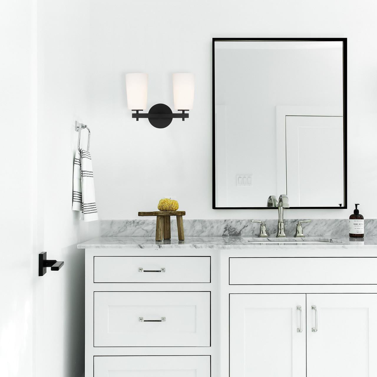Crystorama Colton 2 Light Bathroom Vanity - Black 11.75"H