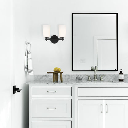 Crystorama Colton 2 Light Bathroom Vanity - Black 11.75"H