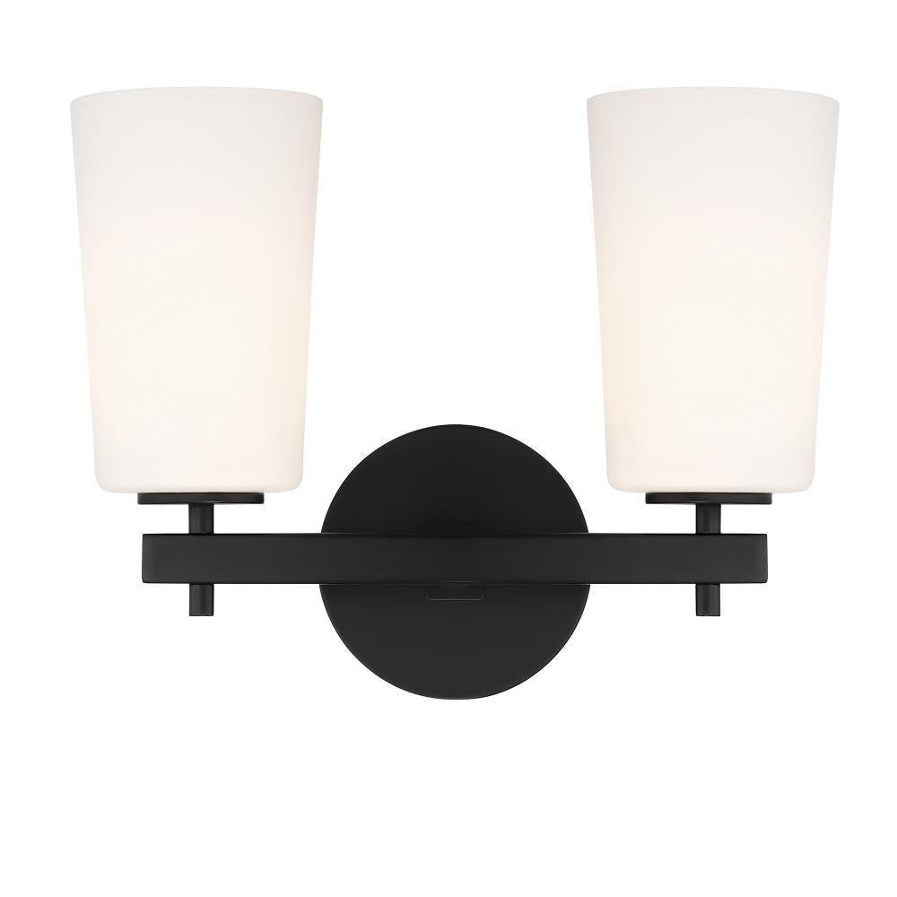 Crystorama Colton 2 Light Bathroom Vanity - Black 11.75"H