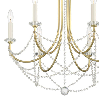 Crystorama Delilah Chandelier - Aged Brass 27.5"H