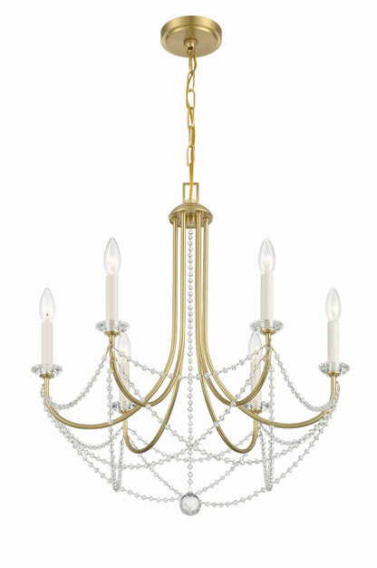 Crystorama Delilah Chandelier - Aged Brass 27.5"H