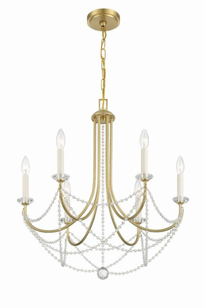 Crystorama Delilah Chandelier Aged Brass