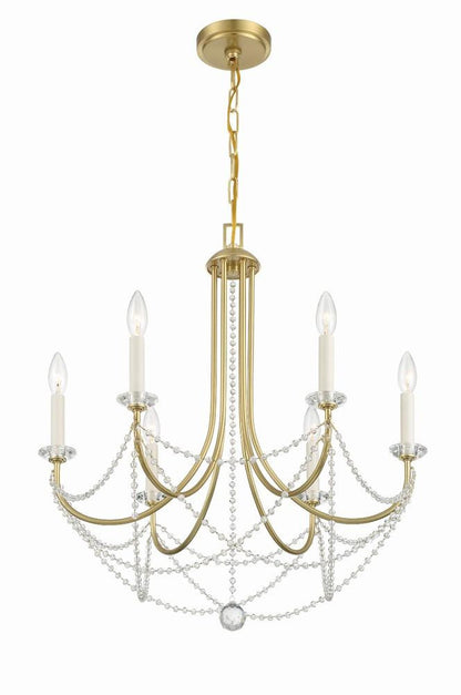 Crystorama Delilah Chandelier Aged Brass