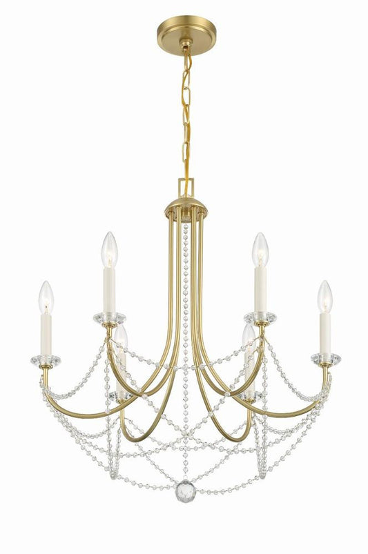 Crystorama Delilah Chandelier Aged Brass