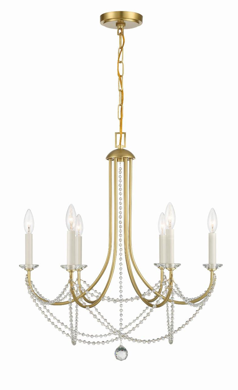 Crystorama Delilah Chandelier - Aged Brass 27.5"H
