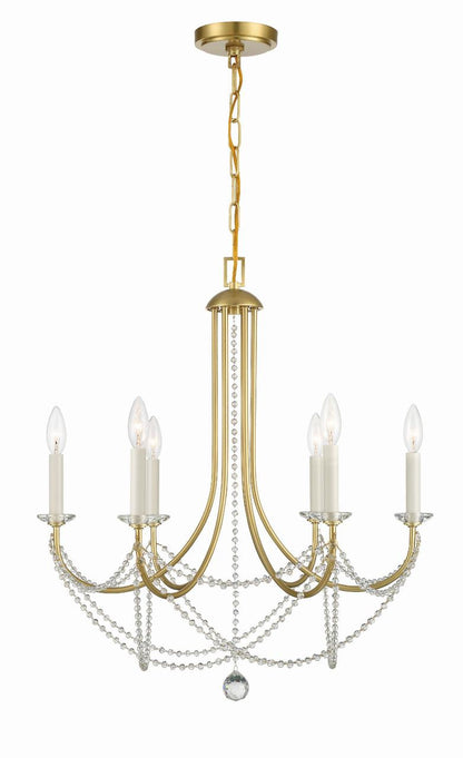 Crystorama Delilah Chandelier - Aged Brass 27.5"H