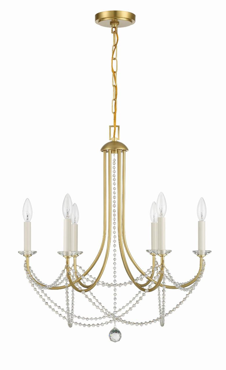 Crystorama Delilah Chandelier - Aged Brass 27.5"H