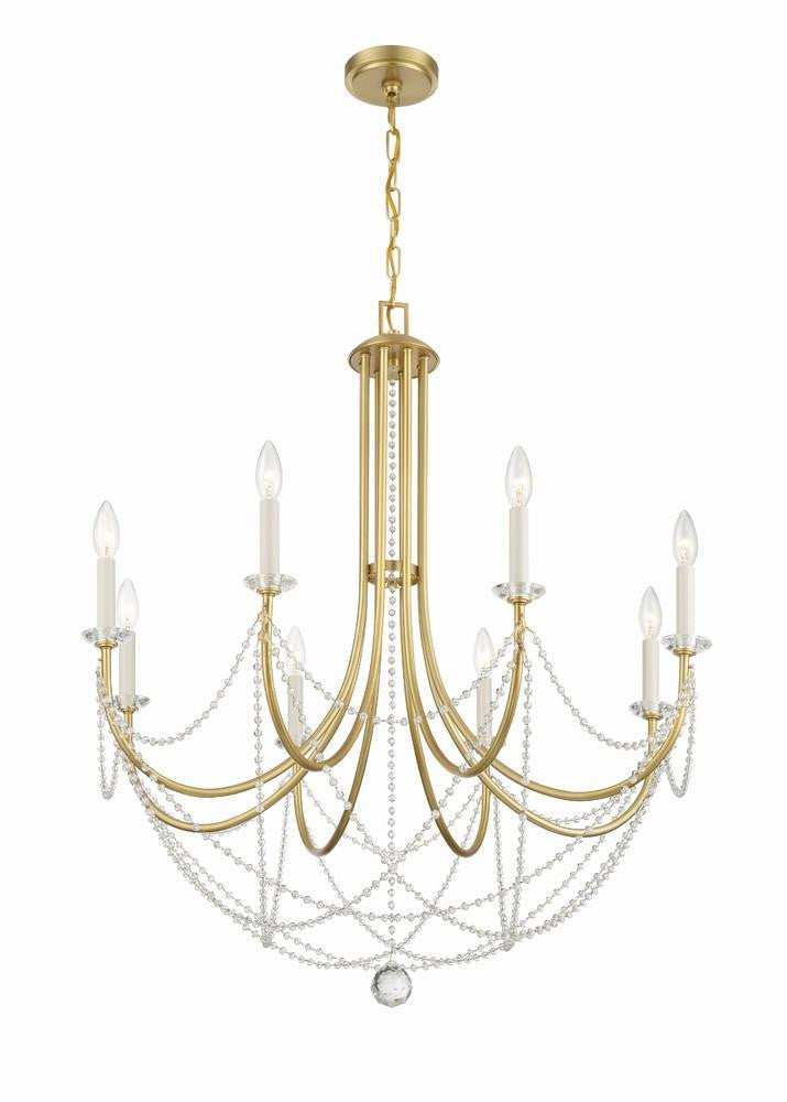 Crystorama Delilah Chandelier Aged Brass