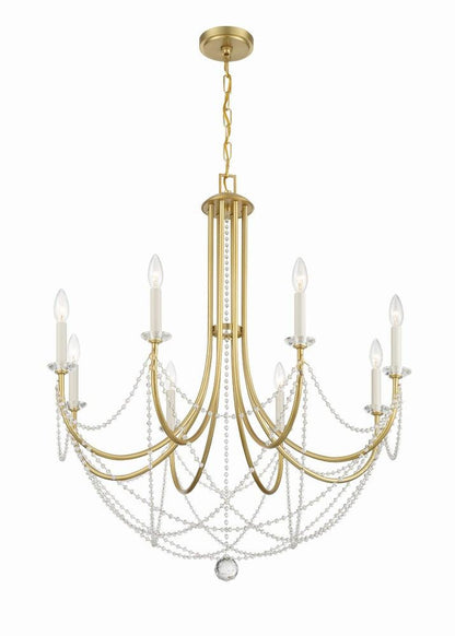 Crystorama Delilah Chandelier Aged Brass