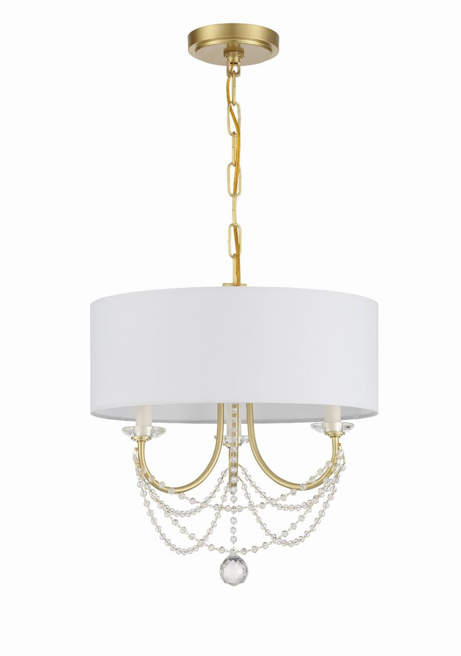Crystorama Delilah Semi Flush Mount Aged Brass