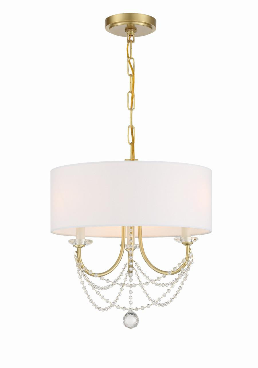 Crystorama Delilah Mini Chandelier - Aged Brass 16.5"H