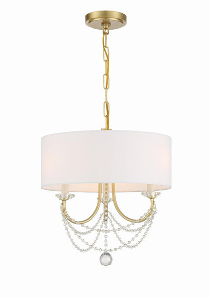 Crystorama Delilah Mini Chandelier - Aged Brass 16.5"H