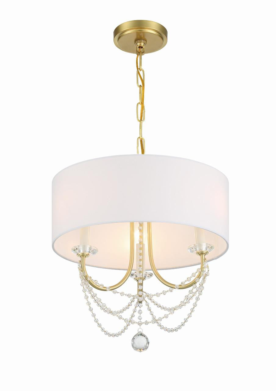 Crystorama Delilah Mini Chandelier - Aged Brass 16.5"H