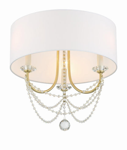 Crystorama Delilah Semi Flush Mount - Aged Brass 15.5"H