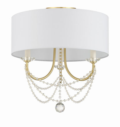 Crystorama Delilah Semi Flush Mount - Aged Brass 15.5"H