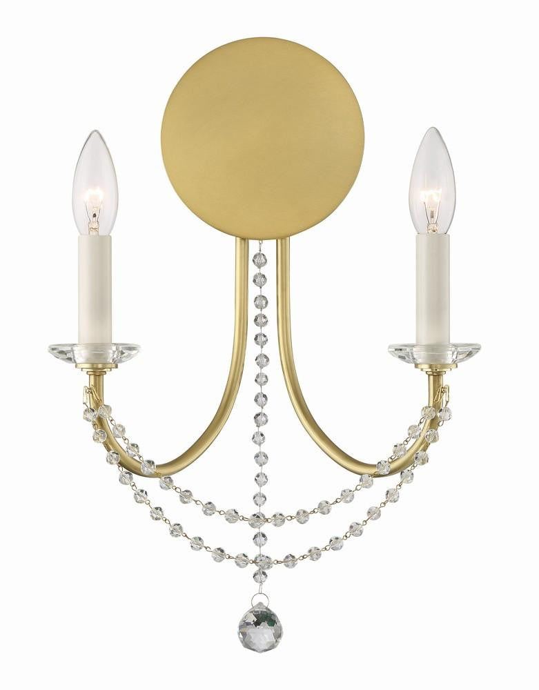Crystorama Delilah Wall Sconce Aged Brass