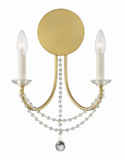 Crystorama Delilah Wall Sconce Aged Brass