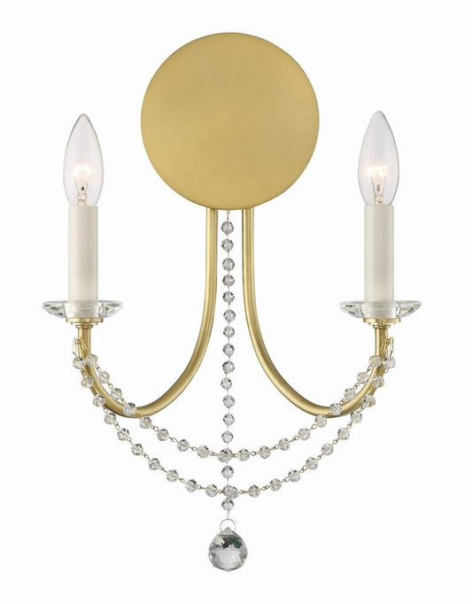 Crystorama Delilah Wall Sconce Aged Brass