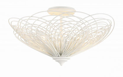 Crystorama Doral Semi Flush Mount - Matte White 10.25"H
