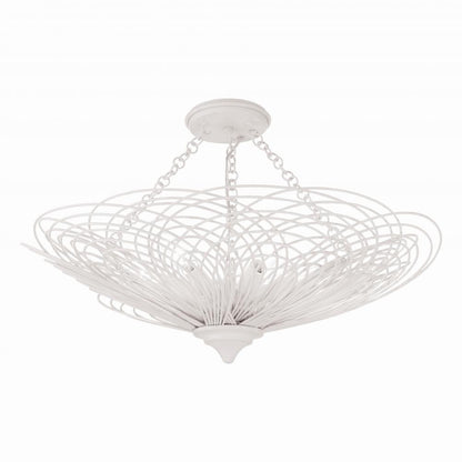 Crystorama Doral Semi Flush Mount - Matte White 10"H