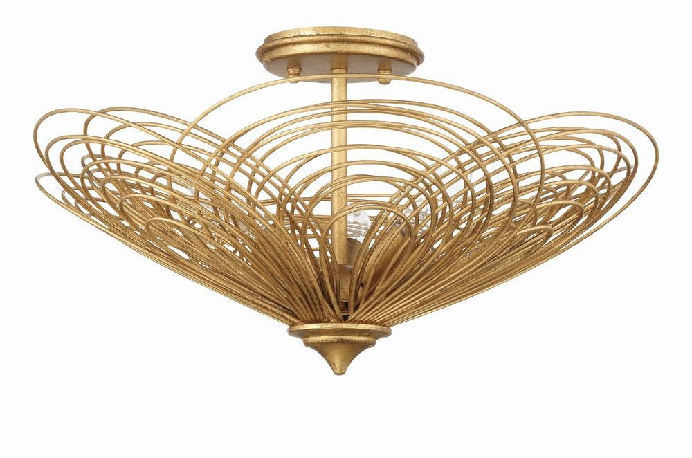 Crystorama Doral Semi Flush Mount Renaissance Gold