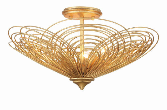 Crystorama Doral Semi Flush Mount - Renaissance Gold 10.25"H