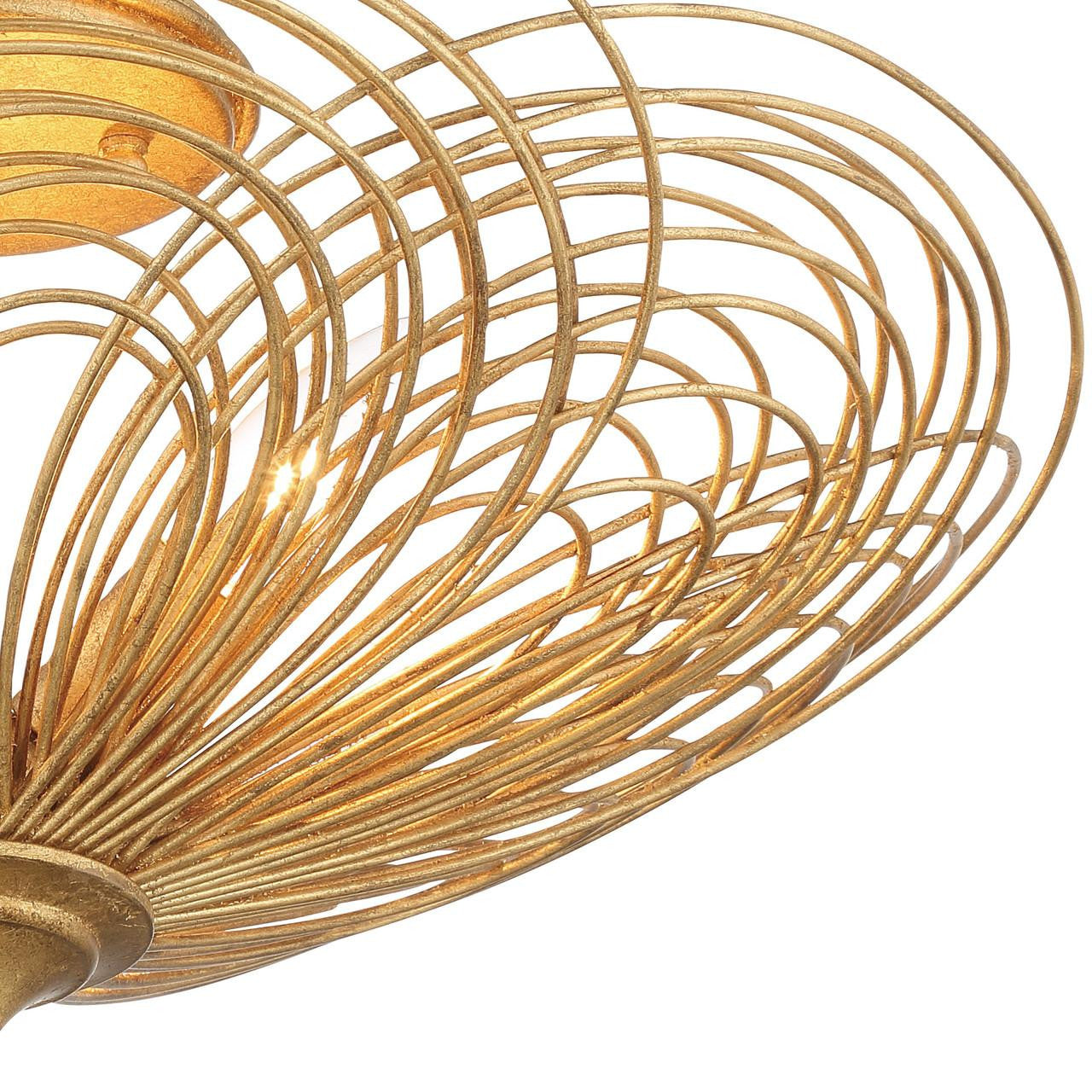 Crystorama Doral Semi Flush Mount - Renaissance Gold 10.25"H