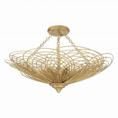 Crystorama Doral Semi Flush Mount - Renaissance Gold 10"H