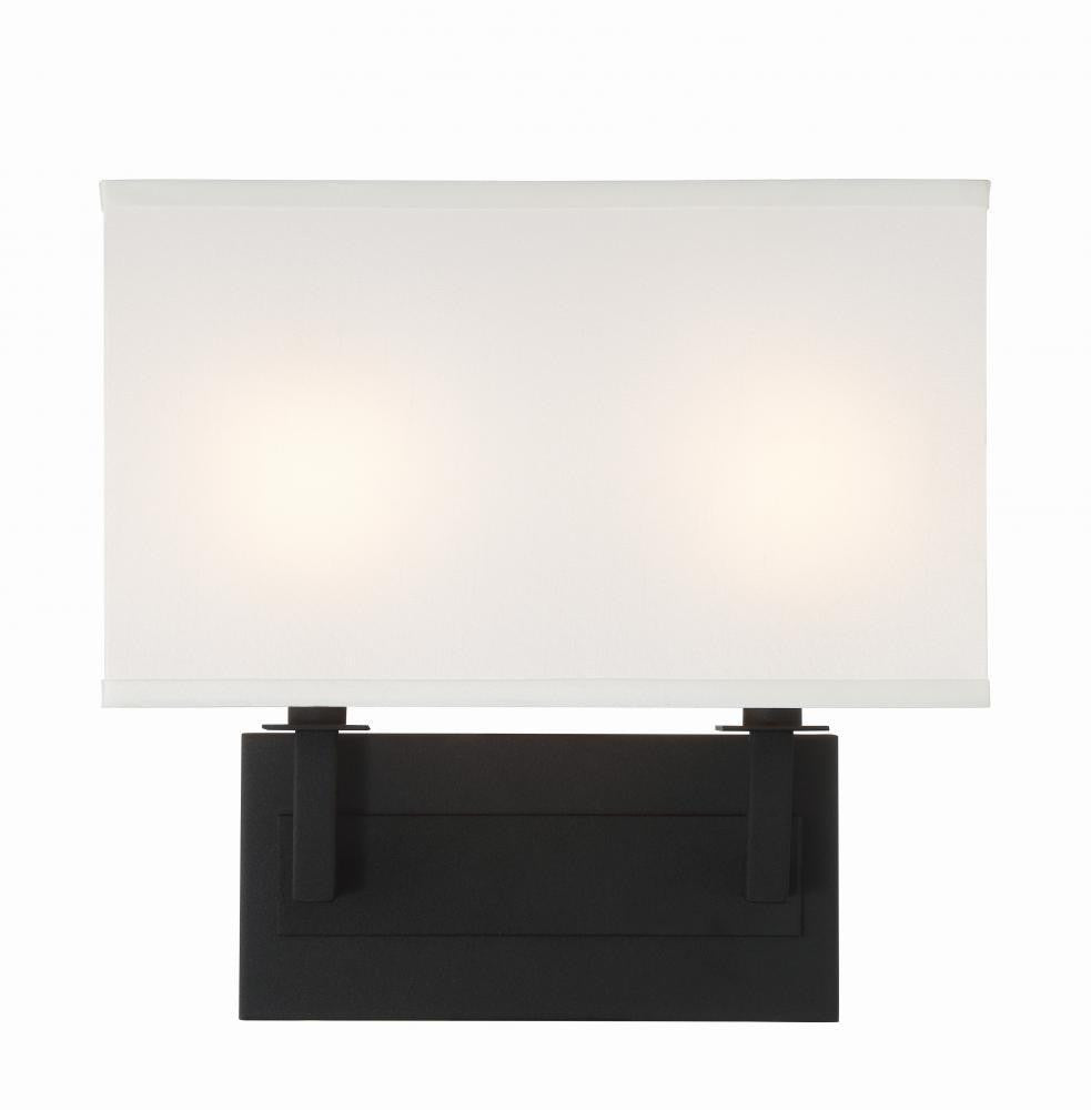 Crystorama Durham Wall Sconce - Black Forged 12.25"H