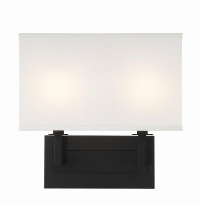 Crystorama Durham Wall Sconce - Black Forged 12.25"H