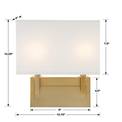 Crystorama Durham Wall Sconce - Vibrant Gold 12.25"H